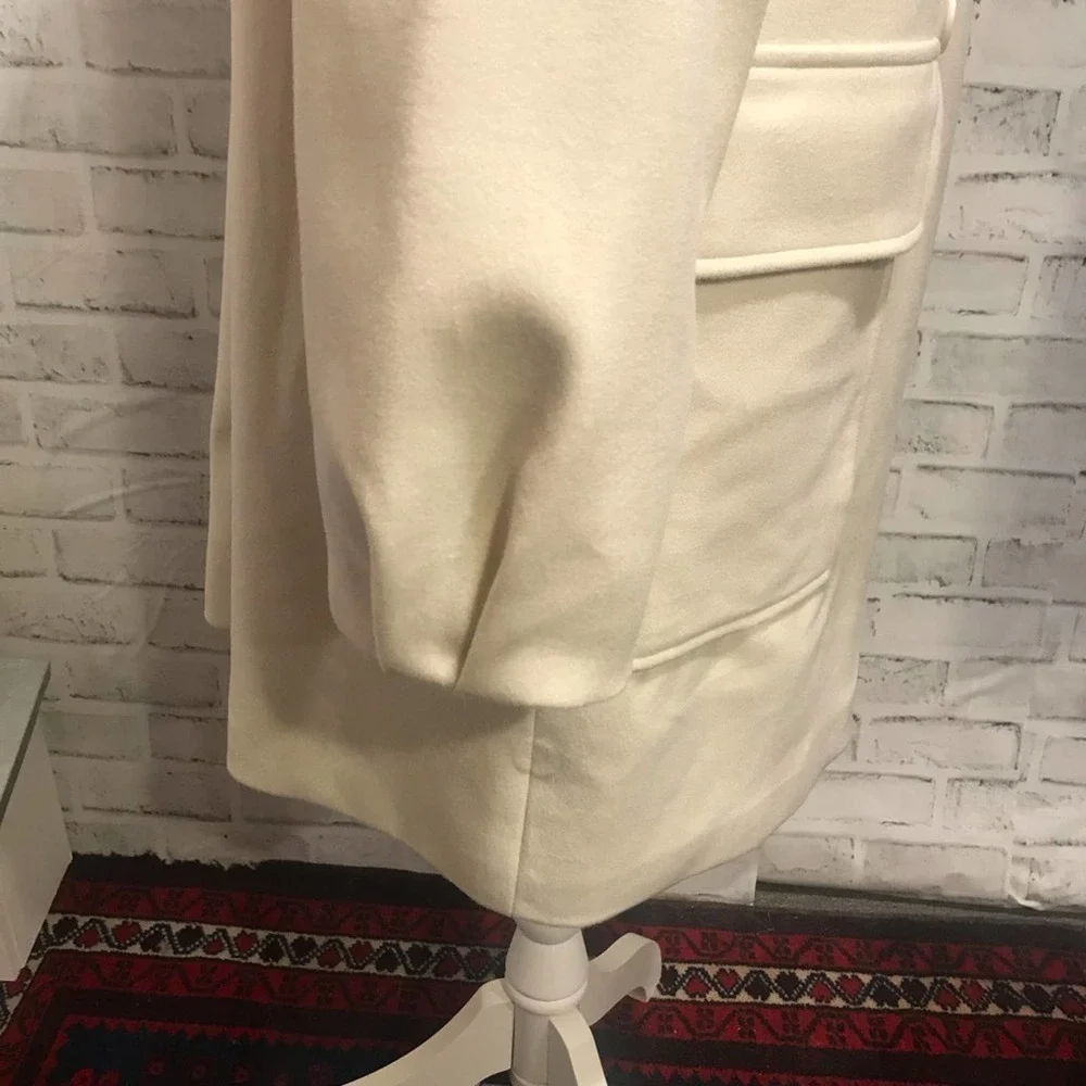 NWT Zara Double Breasted Coat Winter White - Picture 8 of 15